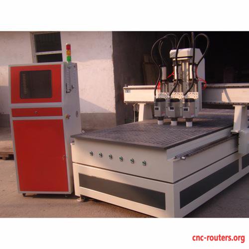 XK45MT-3B Wood CNC Router machine with 3 aircylinder 3 spindle heads