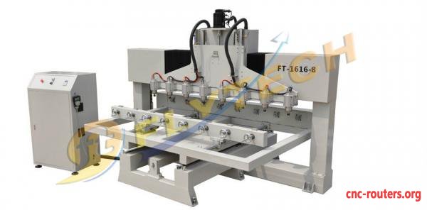 China Multi-head 4 axis cnc router machine with 8 rotary axis supplier